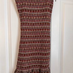 Multicolor Striped shirred Dress